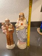 2 religieuze beelden biscuit porselein, Antiek en Kunst, Antiek | Religie, Ophalen of Verzenden