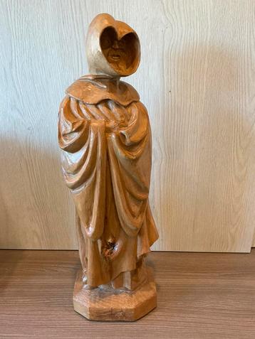 Religieus houten beeld monnik  beschikbaar voor biedingen