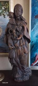 Eiken Madonna beeld 18-eeuw., Antiek en Kunst, Antiek | Religie, Ophalen of Verzenden