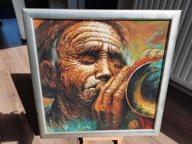 De Huilende Trompettist, Antiek en Kunst, Kunst | Schilderijen | Klassiek, Ophalen of Verzenden
