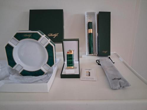 Dupont:Davidoff Aansteker Davidoff Asbak + Davidoff Sigaren, Verzamelen, Rookartikelen, Aanstekers en Luciferdoosjes, Zo goed als nieuw
