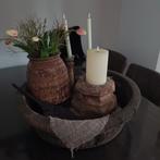 Grote houten olijfbak, Huis en Inrichting, Ophalen, Rond, Hout