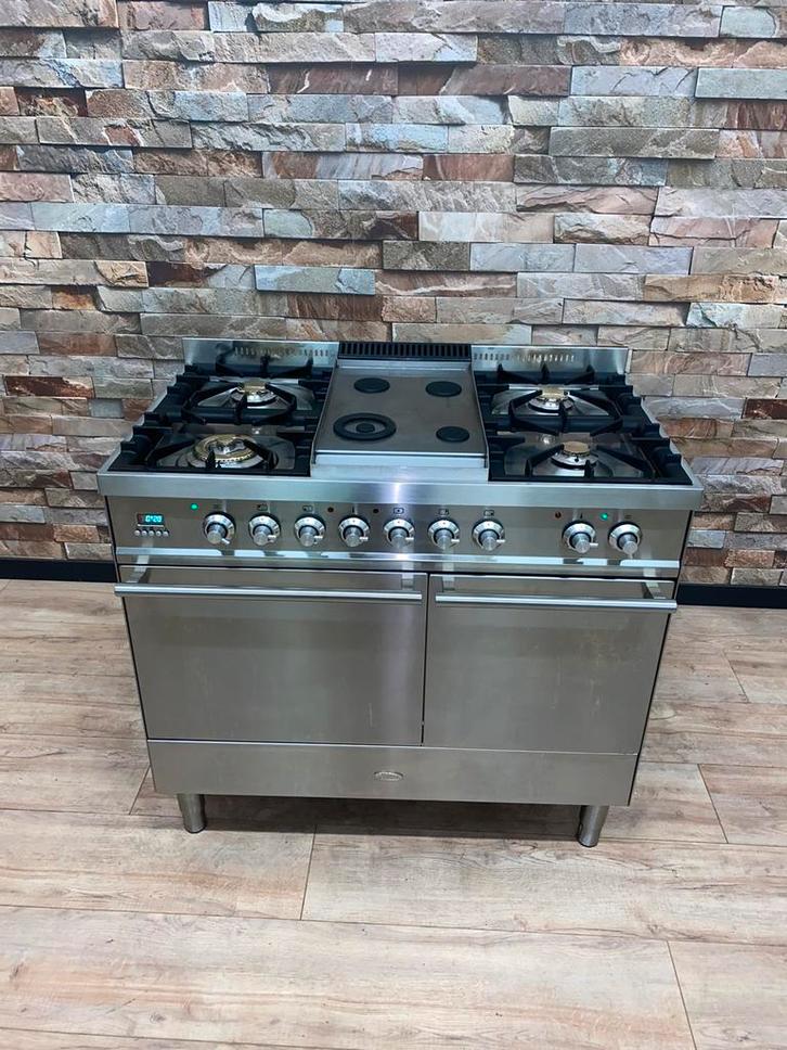Luxe Boretti 5 pits Quadra-Line met Frytop en 2 ovens 100 cm, Witgoed en Apparatuur, Fornuizen, Gebruikt, Vrijstaand, Gas, 5 kookzones of meer