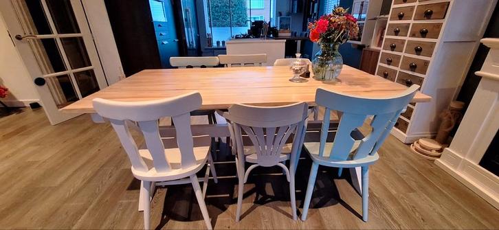 Café Eethoek Tialf Stadion met 6 Stoelen, Huis en Inrichting, Tafels | Eettafels, Gebruikt, 50 tot 100 cm, Rechthoekig, Ophalen