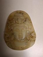 Boeddha amulet (jade), Gebruikt, Overige voorstellingen, Beige, Ophalen of Verzenden