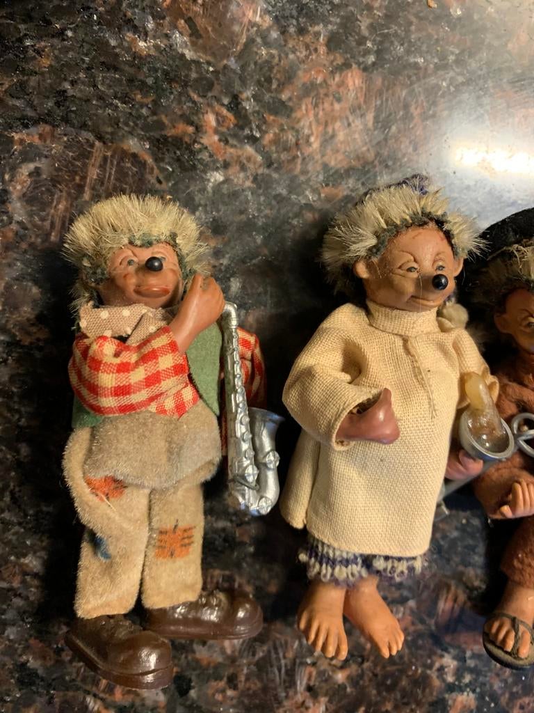 5 Vintage Steiff micki Egel Figuren Set, Antiek en Kunst, Antiek | Speelgoed, Ophalen of Verzenden