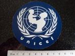 ruit sticker unicef logo moeder kind lauwerkrans krans, Ophalen of Verzenden, Zo goed als nieuw, Bedrijf of Vereniging