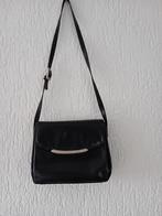 La Moda zwarte tas , drie vakken ,vintage,leer, Overige merken, Gebruikt, Zwart, Ophalen of Verzenden