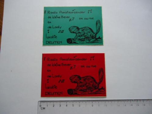 sticker oud Druten De Kleine Bever Lady radio amateur zender, Verzamelen, Stickers, Zo goed als nieuw, Bedrijf of Vereniging, Verzenden