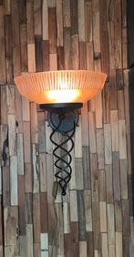 Vintage wandlamp | Industrieel | Sfeerverlichting uniek!, Ophalen of Verzenden, Gebruikt, Glas