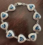 Turkse oog,  oogjes, ogen armband turks zilver, Verzenden, Zo goed als nieuw, Zilver
