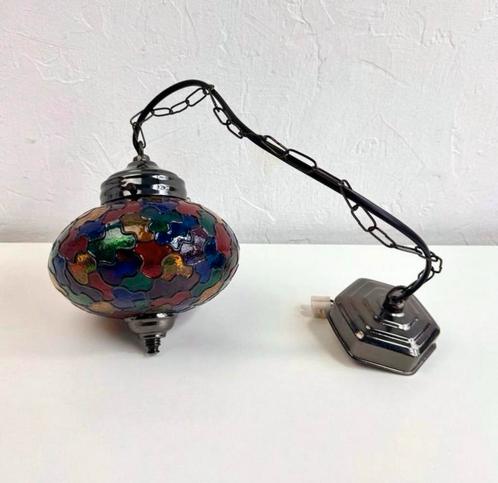 Prachtige Oosterse hanglamp | kleurrijk mozaïekpatroon, Huis en Inrichting, Lampen | Hanglampen, Zo goed als nieuw, Minder dan 50 cm