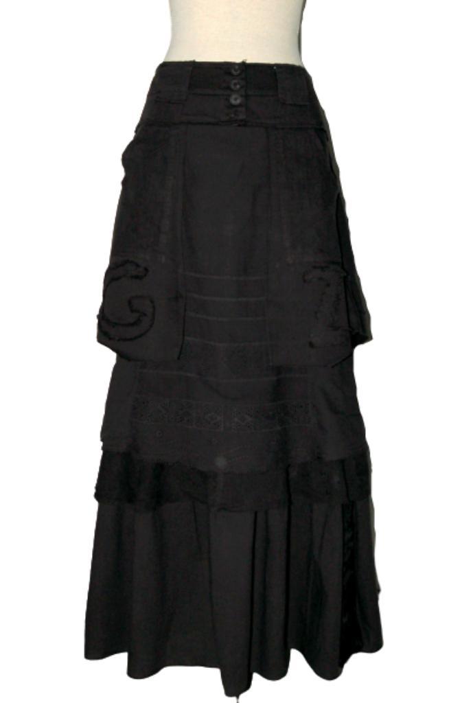 Nieuwe Germano Zama rok, bruin/zwart, Mt. S, Kleding | Dames, Rokken, Nieuw, Maat 36 (S), Overige kleuren, Onder de knie, Verzenden