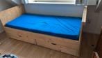 Steigerhouten bed, Ophalen, 85 tot 100 cm, Gebruikt, Matras