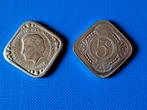 2x 5 Cent Juliana 1948-1978, Postzegels en Munten, Munten | Nederland, Ophalen of Verzenden, Koningin Juliana, 1 cent