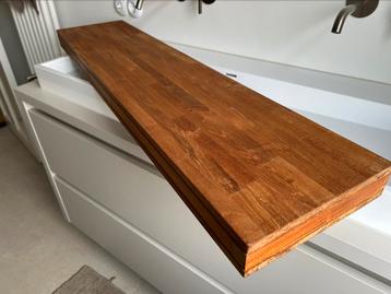 Teakhouten wandplank zwevend 110 cm beschikbaar voor biedingen
