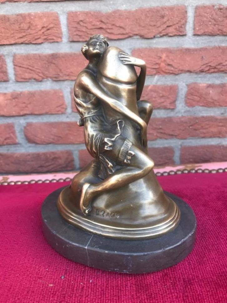 bronzen beeld, erotica met humor, Antiek en Kunst, Antiek | Koper en Brons, Brons, Ophalen of Verzenden