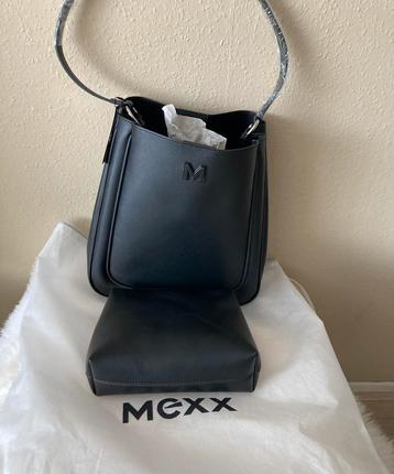 Mexx Zwarte Schoudertas + bijbehorende clutch, Nieuw! beschikbaar voor biedingen