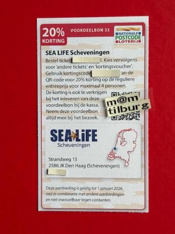 Voordeelbon 33 SEA LIFE Scheveningen 20% korting beschikbaar voor biedingen