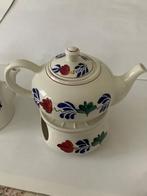 Boerenbont theepot en theelicht, Huis en Inrichting, Keuken | Servies, Ophalen, Overige typen, Zo goed als nieuw, Aardewerk