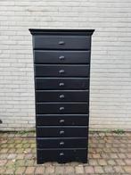 Hardhout vintage ladekast, Ophalen, Gebruikt, 5 laden of meer, 100 tot 150 cm