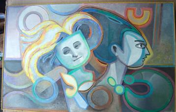 Peter Wiemers (1923-2011)  - Fantasie - olieverf op board  beschikbaar voor biedingen