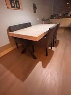 ZGAN Eethoek met stoelen /eetbank en salontafel, Ophalen, 100 tot 150 cm, Zo goed als nieuw, Vier personen