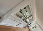 Witte vitrinekast met schuifdeuren, Huis en Inrichting, Ophalen, Gebruikt, 200 cm of meer, 200 cm of meer