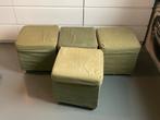 Groene poefjes / voetenbankjes, Minder dan 50 cm, Gebruikt, Vierkant, Ophalen of Verzenden