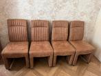 4 suede eetkamer stoelen, Huis en Inrichting, Stoelen, Ophalen, Zo goed als nieuw, Bruin