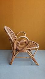 Vintage rotan fauteuil, Rohe van Sliedrecht, rotan stoel, Huis en Inrichting, Minder dan 75 cm, Gebruikt, Ophalen of Verzenden