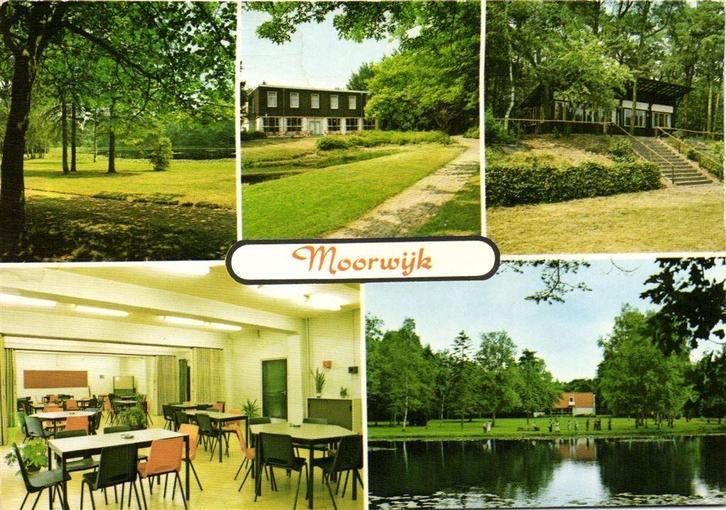 Moorwijk - Boxtel - 5 afb - Kursus- en Vormingscentrum - gel, Verzamelen, Ansichtkaarten | Nederland, Gelopen, Noord-Brabant, Ophalen of Verzenden