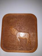 Houten hand uitgesneden wand decoratie Hert, Ophalen of Verzenden