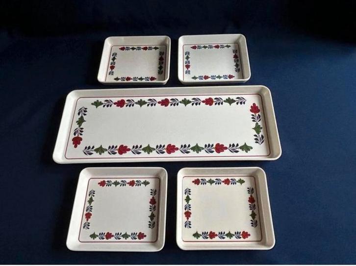 Boerenbont mepal cake set, Huis en Inrichting, Keuken | Servies, Zo goed als nieuw, Bord(en), Boerenbont, Aardewerk, Ophalen of Verzenden