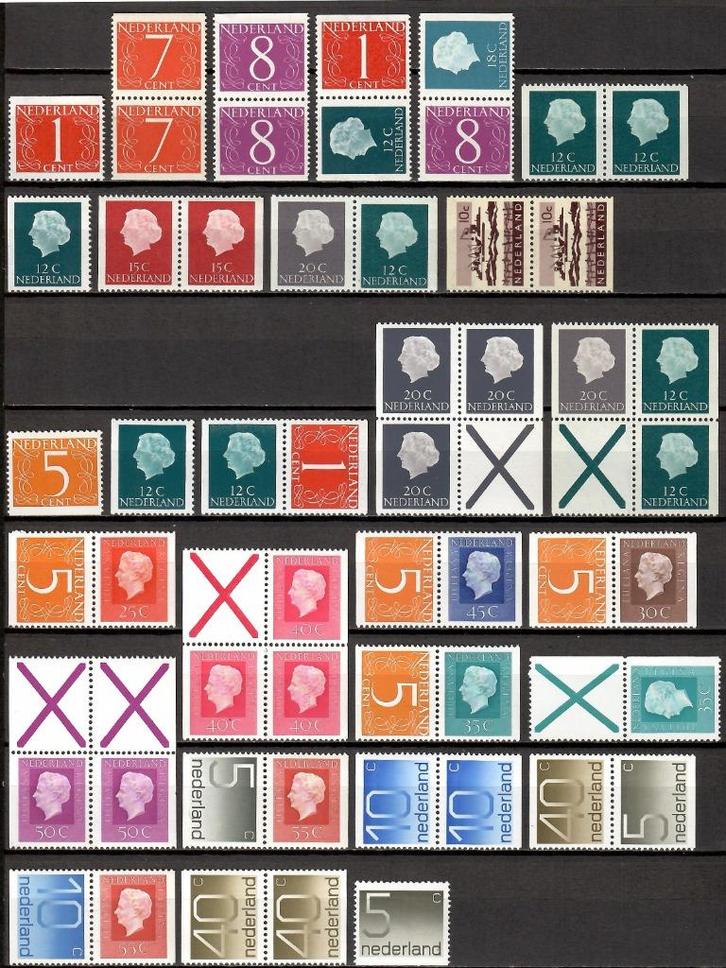 43 x combi's uit postzegelboekjes [1964-1992] - 10% v.d c.w., Postzegels en Munten, Postzegels | Nederland, Postfris, Na 1940