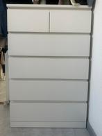 MALM Chest of 6 drawers, white, 80x123 cm, Ophalen, 5 laden of meer, 75 cm of meer, 100 tot 150 cm