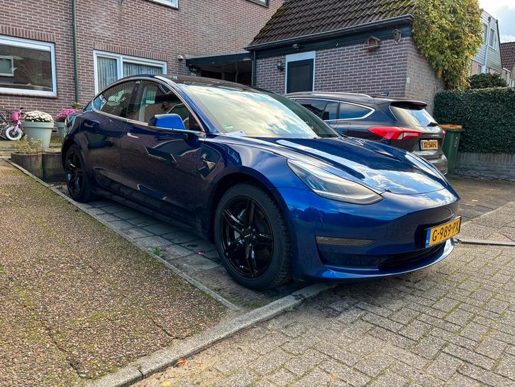 Tesla Model 3 AWD Long Range 2019 Blauw full options, Auto's, Tesla, Particulier, 360° camera, 4x4, ABS, Achteruitrijcamera, Adaptieve lichten