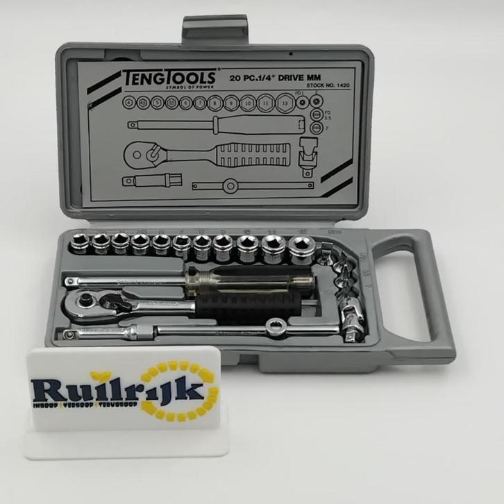 Tengtools 20 delig 1/4" handgereedschapset - Nette staa, Doe-het-zelf en Verbouw, Gereedschap | Handgereedschap, Zo goed als nieuw
