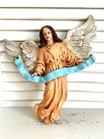 Grote antieke engel hangornament gips 23x24 cm, Diversen, Kerst, Ophalen