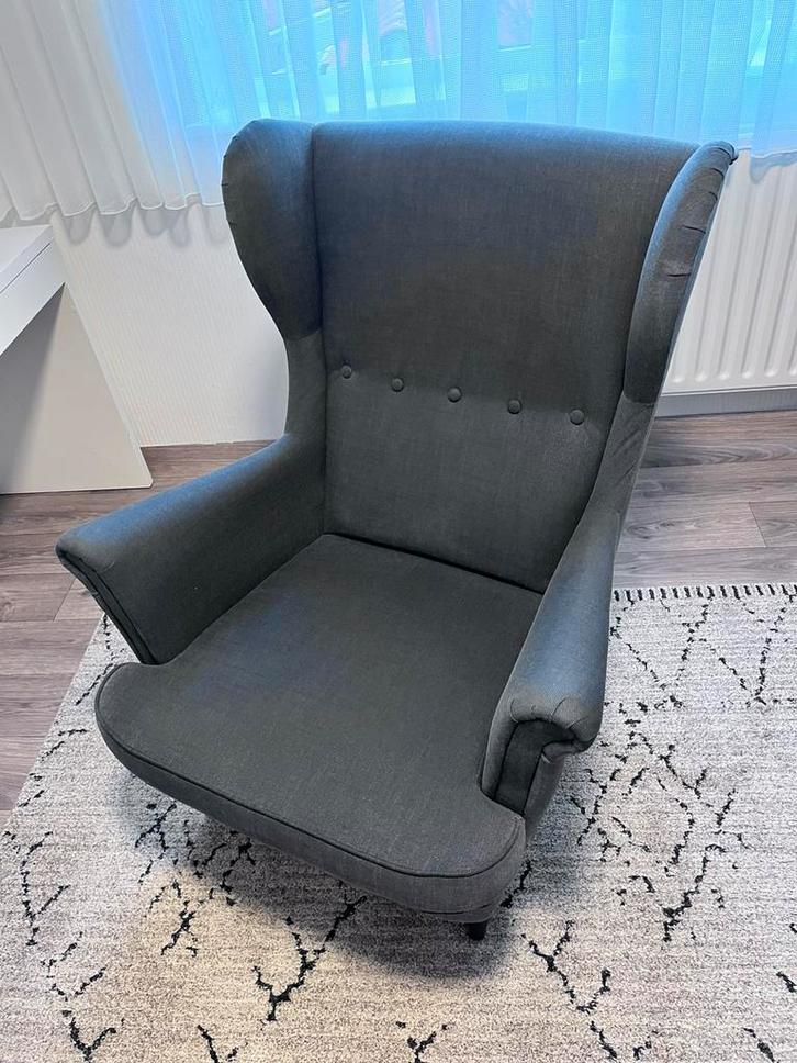 IKEA Strandmon fauteuil - Stijlvol en comfortabel, Huis en Inrichting, Fauteuils, Zo goed als nieuw, Stof, 75 tot 100 cm, Ophalen of Verzenden