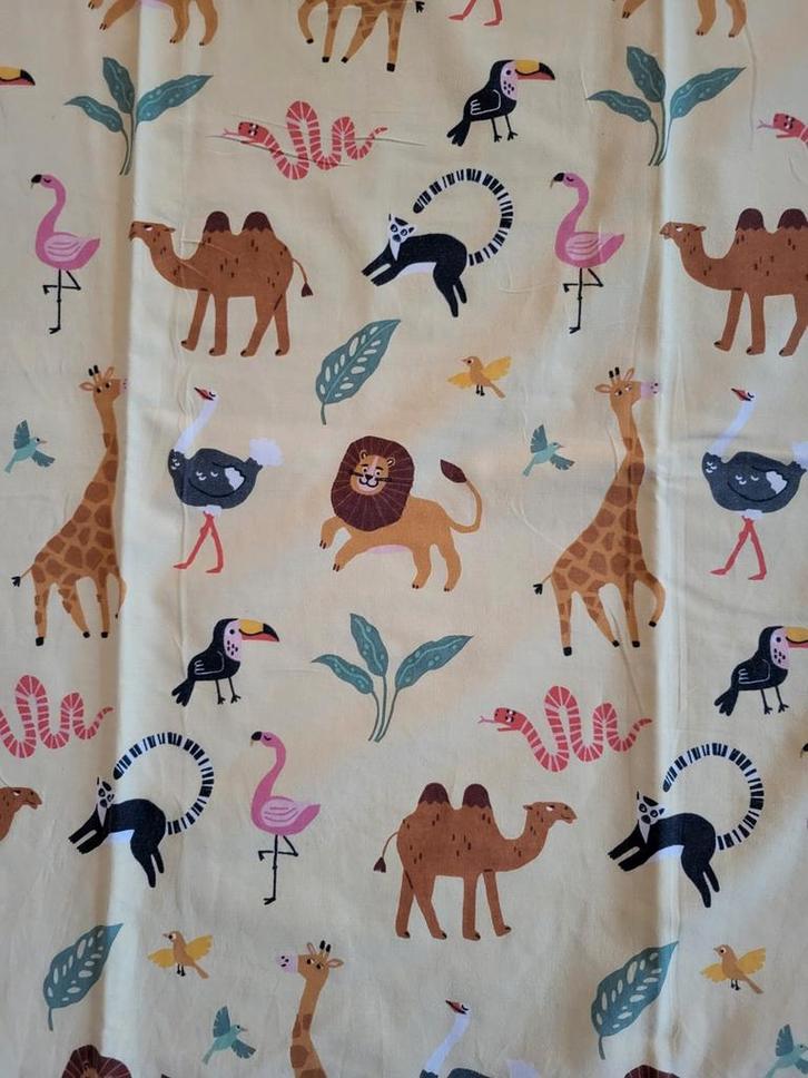 Kinderdekbedovertrek met dierentuin print - 140x110 cm, Kinderen en Baby's, Kinderkamer | Beddengoed, Zo goed als nieuw, Dekbedovertrek