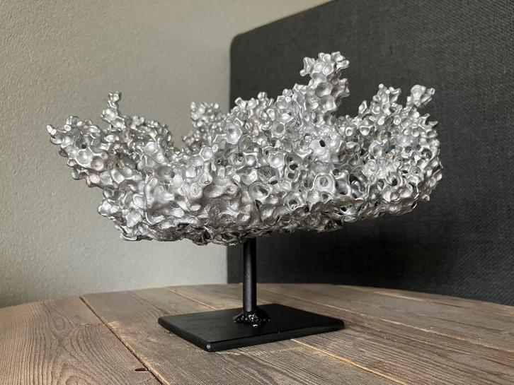 Aluminium gegoten koraal sculptuur kunst object, Antiek en Kunst, Kunst | Designobjecten, Ophalen of Verzenden