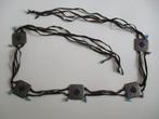 Vintage riem veters metalen plaatjes en kralen Boho stijl, Ophalen of Verzenden, Gedragen, Bruin