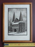 Cellebroederspoort Kampen - Ingelijste Tekening, Antiek en Kunst, Ophalen of Verzenden
