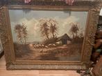 Oud schilderij - Schaapsherder, gesigneerd J. Pol., Antiek en Kunst, Ophalen
