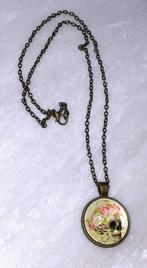 Ketting met hanger brons day of the dead schedel, Verzenden, Nieuw, Goud, Overige materialen