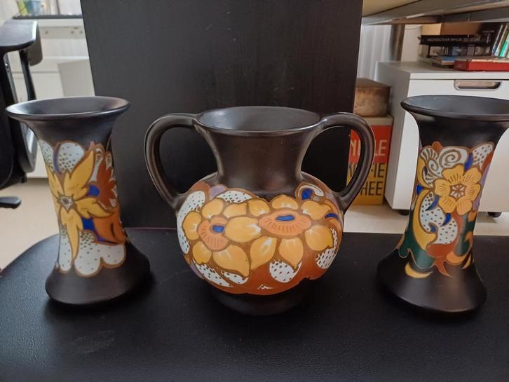 Drie Eskaf vazen, Antiek en Kunst, Antiek | Vazen, Ophalen