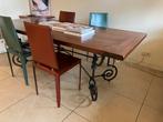 Leestafel met stoelen, krulpoten, Huis en Inrichting, Ophalen, Gebruikt, 200 cm of meer, 50 tot 100 cm