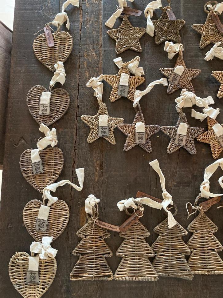 Rivièra Maison rattan kersthangers, Diversen, Kerst, Zo goed als nieuw, Ophalen of Verzenden