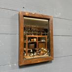 Kleine oude spiegel met houten lijst uit Frankrijk antiek, Antiek en Kunst, Minder dan 100 cm, Minder dan 50 cm, Rechthoekig, Ophalen of Verzenden